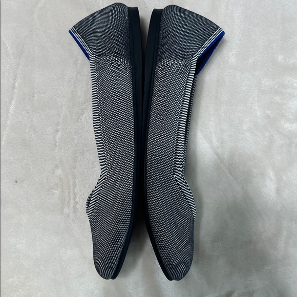 Rothy’s The Flat Round Toe Flats Gray Blue Trim Women’s Size 10 Knit Shoes - Picture 9 of 10